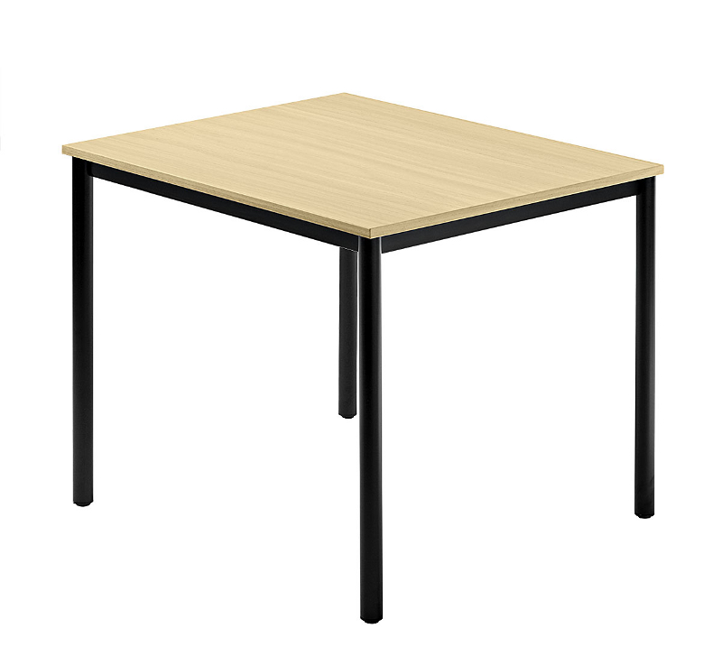 Konferenztisch gerade 80 cm, Tischfüße in Schwarz